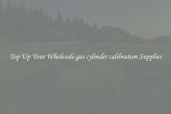 Top Up Your Wholesale gas cylinder calibration Supplies
