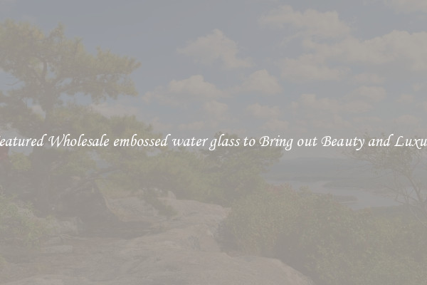 Featured Wholesale embossed water glass to Bring out Beauty and Luxury