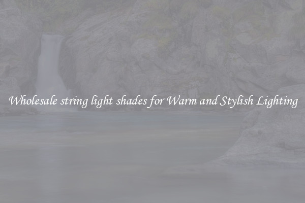 Wholesale string light shades for Warm and Stylish Lighting