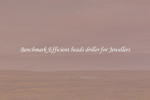 Benchmark Efficient beads driller for Jewellers