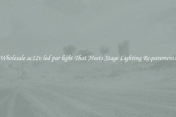 Wholesale ac12v led par light That Meets Stage Lighting Requirements