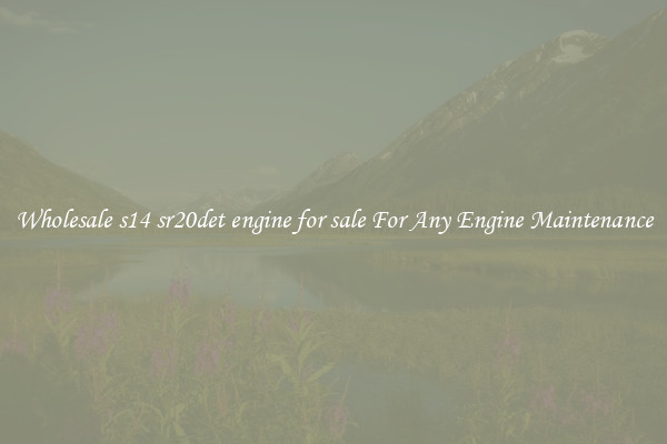Wholesale s14 sr20det engine for sale For Any Engine Maintenance