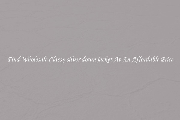 Find Wholesale Classy silver down jacket At An Affordable Price