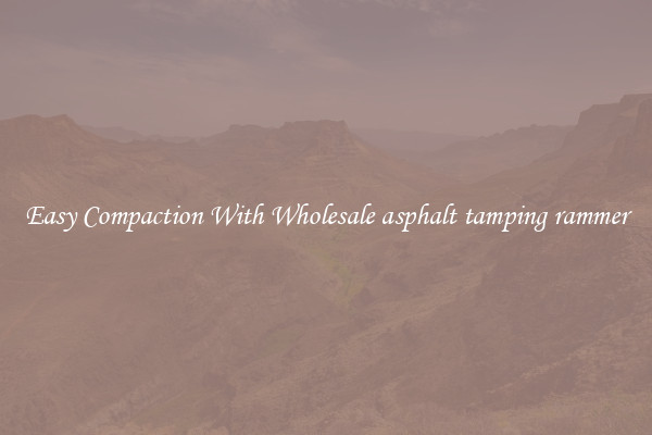 Easy Compaction With Wholesale asphalt tamping rammer
